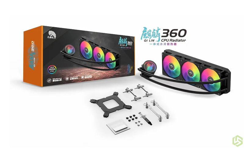 Система водяного охлаждения ARGB Qi Lin 360, СВО для процессора, 5V light effect, черный Система водяного охлаждения ARGB Qi Lin 360, СВО для процессора, 5V light effect, черный