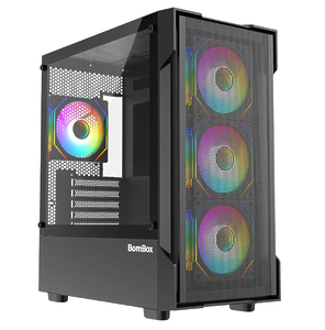 Корпус BomBox (H-2F argb) Black без бп 4*argb ATX