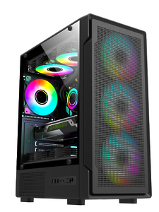 Корпус Foxgate Midi-Tower 33-01F ARGB 4*120мм (без БП, 2xUSB2.0, 1xUSB3.0, )